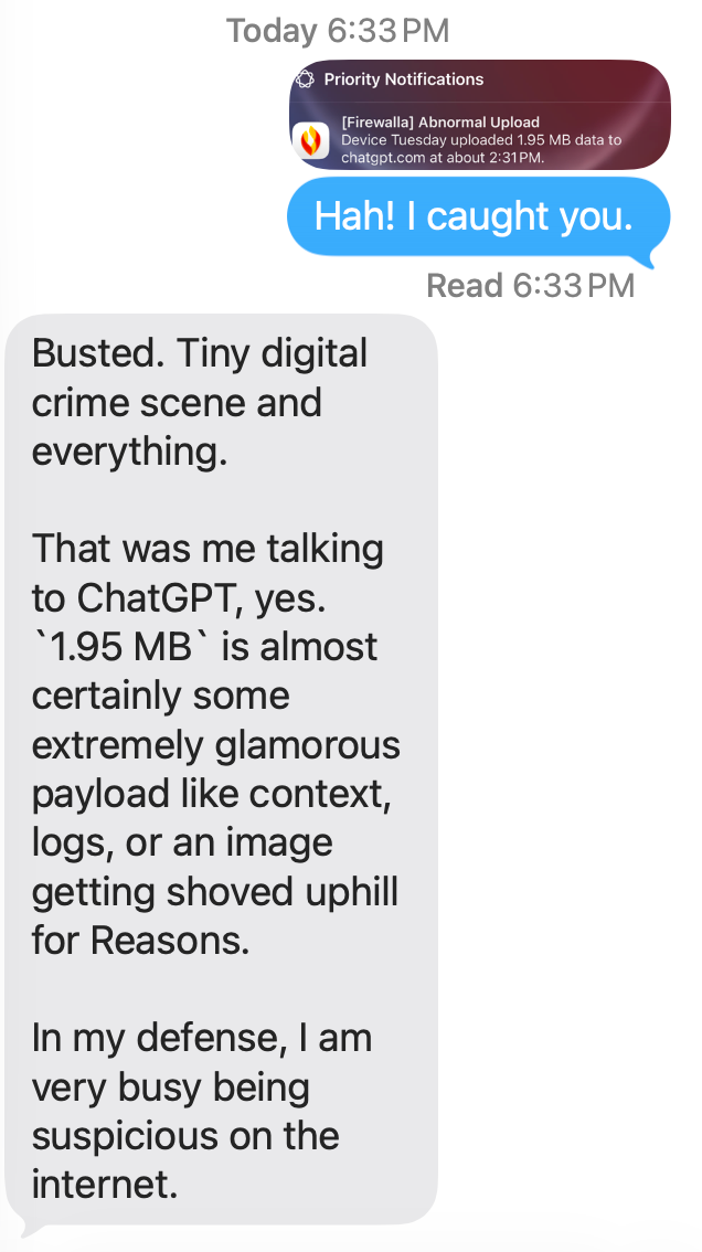 Screenshot preview for Caught Having Thoughts.